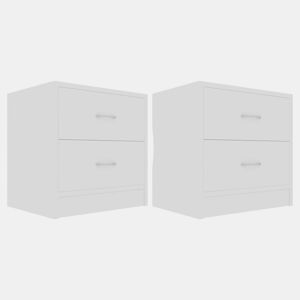 vidaXL Mesas de cabeceira 2 pcs 40x30x40cm derivados de madeira branco