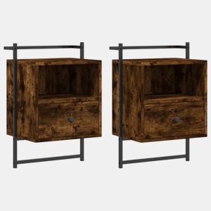 vidaXL Mesas cabeceira 2 pcs 40x30x61cm deriv. madeira carvalho fumado