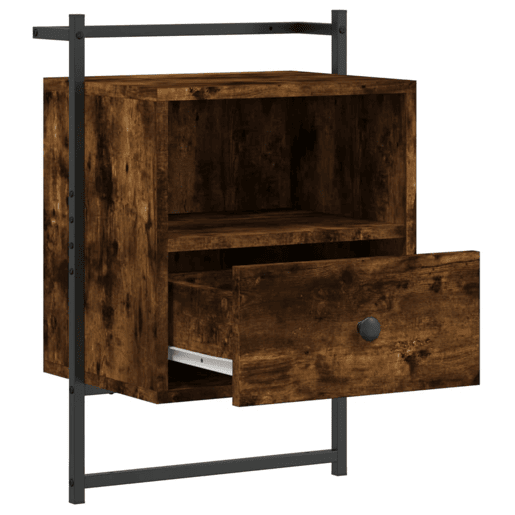 vidaXL Mesas cabeceira 2 pcs 40x30x61cm deriv. madeira carvalho fumado vidaXL Mesas cabeceira 2 pcs 40x30x61cm deriv. madeira carvalho fumado