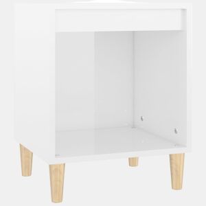 vidaXL Mesa de cabeceira 40x35x50cm derivados madeira branco brilhante