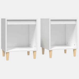 vidaXL Mesas de cabeceira 2 pcs 40x35x50 cm branco