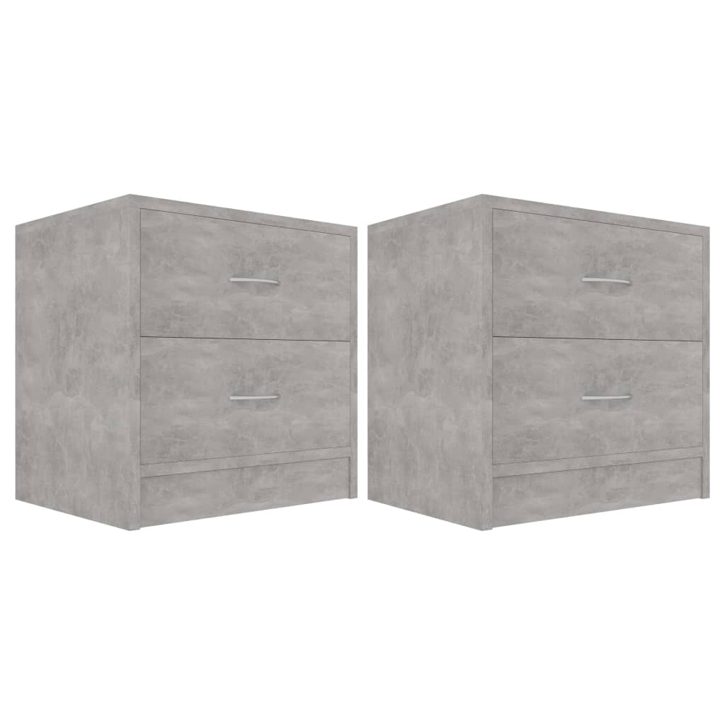 Vidaxl mesitas de noche 2 uds madera contrachapada hormigón 40x30x40cm