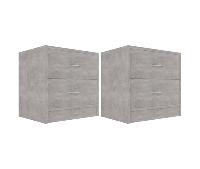 Vidaxl mesitas de noche 2 uds madera contrachapada hormigón 40x30x40cm