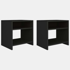 vidaXL Mesas de cabeceira 2 pcs 40x30x40 cm derivados de madeira preto