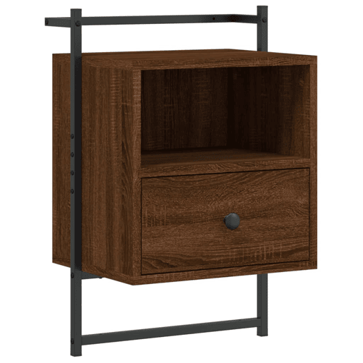 vidaXL Mesa cabeceira parede 40x30x61 deriv. madeira carvalho castanho