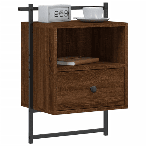 vidaXL Mesa cabeceira parede 40x30x61 deriv. madeira carvalho castanho