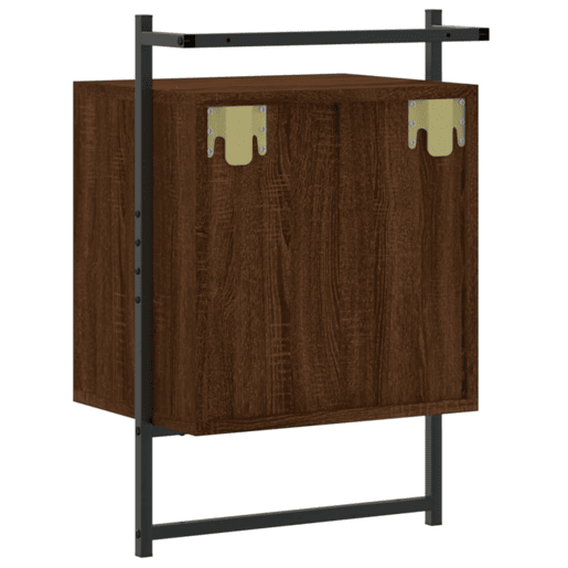 vidaXL Mesa cabeceira parede 40x30x61 deriv. madeira carvalho castanho