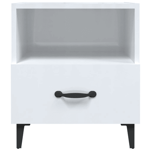 vidaXL Mesas de cabeceira 2 pcs madeira processada branco brilhante vidaXL Mesas de cabeceira 2 pcs madeira processada branco brilhante