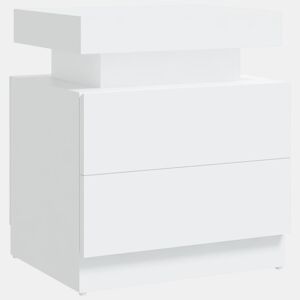vidaXL Mesa de cabeceira derivados de madeira branco