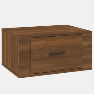 vidaXL Mesa de cabeceira de parede 50x36x25 cm carvalho castanho