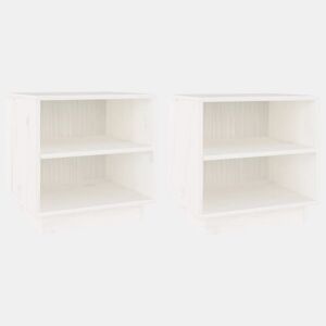 vidaXL Mesas de cabeceira 2 pcs 40x34x40 cm pinho maciço branco