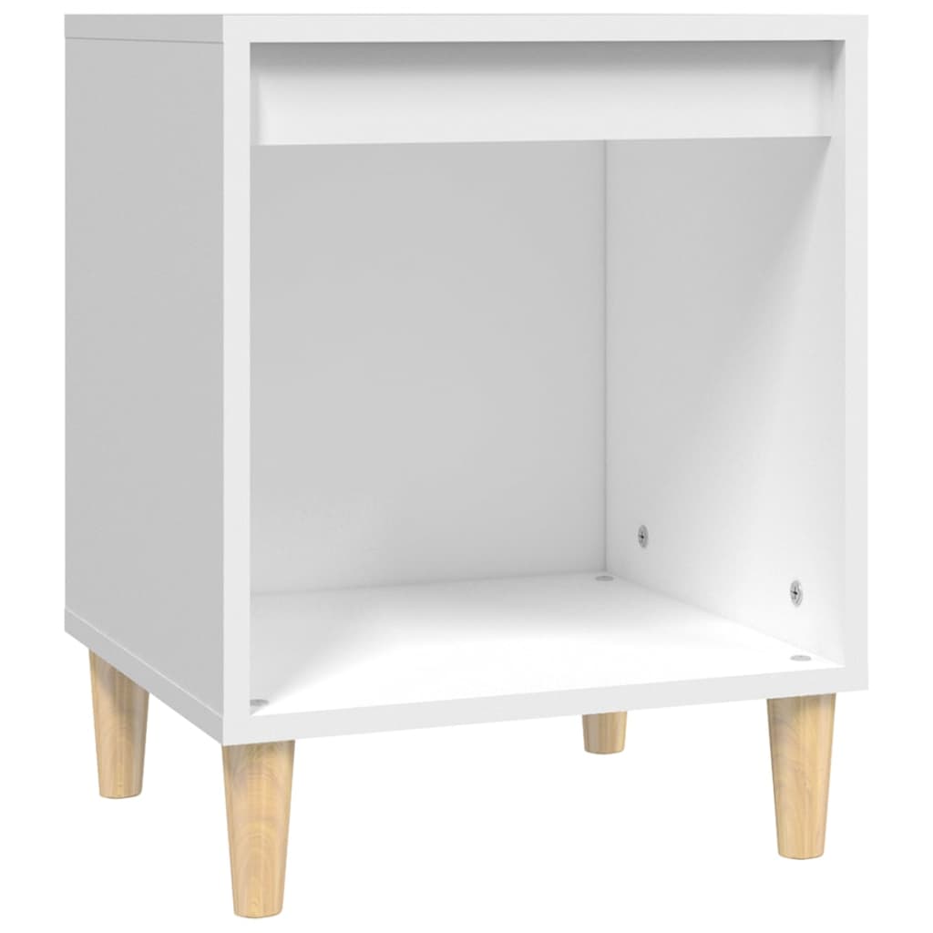 Vidaxl mesita de noche madera contrachapada blanco 40x35x50 cm