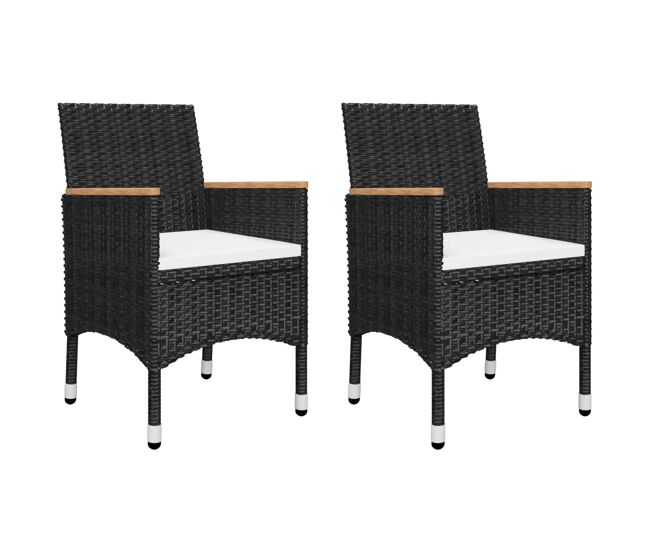 Juego de comedor de jardin de 5 piezas negro