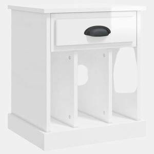 vidaXL Mesa de cabeceira 43x36x50 cm branco brilhante
