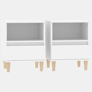 vidaXL Mesas de cabeceira 2 pcs 40x35x50 cm branco