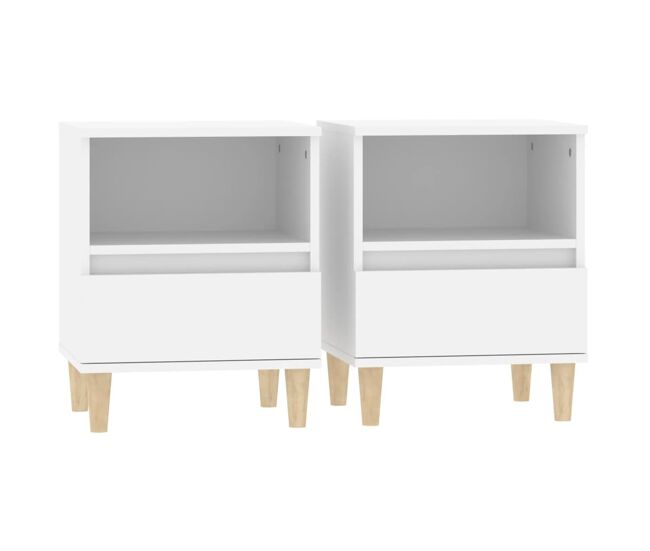 Vidaxl mesitas de noche 2 unidades color blanco 40x35x50 cm