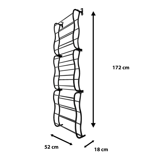 Sapateira suspensa para porta de metal 36 pares Nyana Home