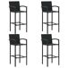 Conjunto de bar para jardín 5 piezas Conjunto de bar para jardín 5 piezas Negro