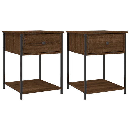 vidaXL Mesas de cabeceira 2pcs derivados de madeira carvalho castanho vidaXL Mesas de cabeceira 2pcs derivados de madeira carvalho castanho
