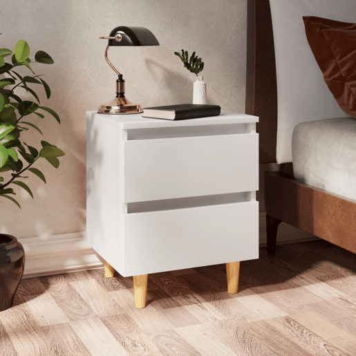 vidaXL Mesas de cabeceira 2 pcs c pernas de pinho 40x35x50 cm branco vidaXL Mesas de cabeceira 2 pcs c pernas de pinho 40x35x50 cm branco