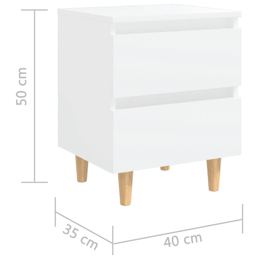 vidaXL Mesas de cabeceira 2 pcs c pernas de pinho 40x35x50 cm branco vidaXL Mesas de cabeceira 2 pcs c pernas de pinho 40x35x50 cm branco