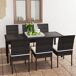 Conjunto de comedor de jardín 7 piezas ratán sintético Conjunto de comedor de jardín 7 piezas ratán sintético Negro