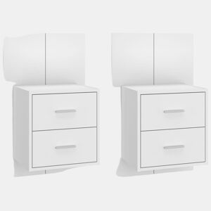 vidaXL Mesas de cabeceira montagem na parede 2 pcs branco