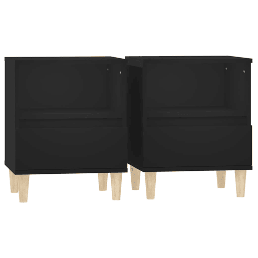 vidaXL Mesas de cabeceira 2 pcs 40x35x50 cm preto
