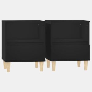 vidaXL Mesas de cabeceira 2 pcs 40x35x50 cm preto