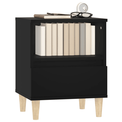 vidaXL Mesas de cabeceira 2 pcs 40x35x50 cm preto