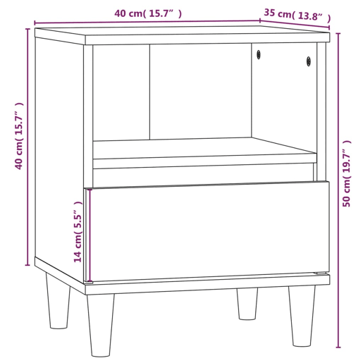 vidaXL Mesas de cabeceira 2 pcs 40x35x50 cm preto