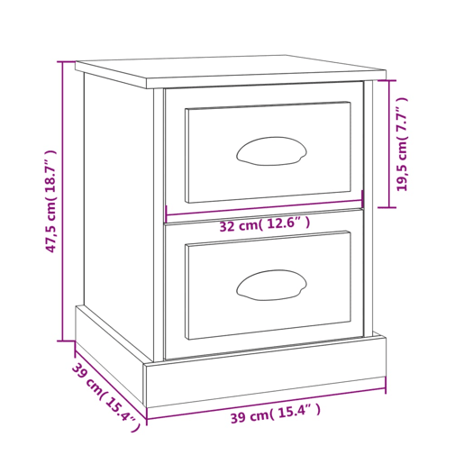 vidaXL Mesa cabeceira 39x39x47,5 cm derivados madeira carvalho sonoma vidaXL Mesa cabeceira 39x39x47,5 cm derivados madeira carvalho sonoma