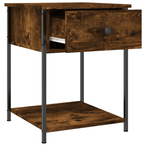 vidaXL Mesa de cabeceira 44x45x58 cm derivados madeira carvalho fumado