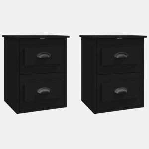 vidaXL Mesas de cabeceira de parede 2 pcs 41,5x36x53 cm preto