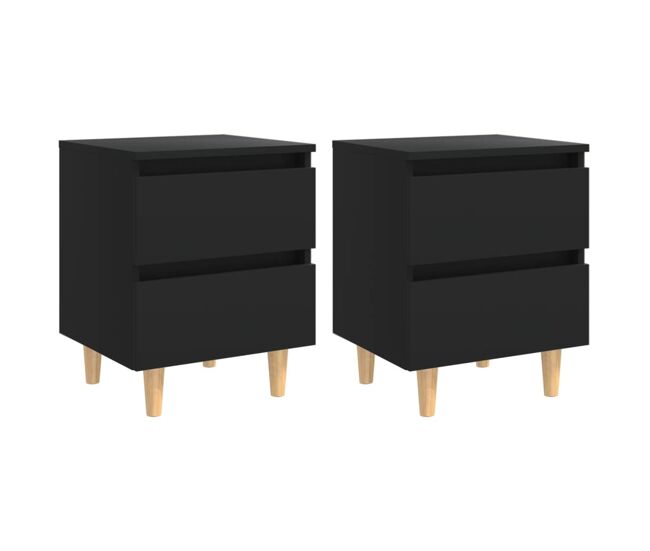 2 Mesitas de noche con patas madera 40
