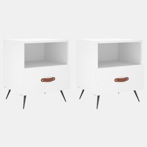 vidaXL Mesas de cabeceira 2 pcs 40x35x47,5 cm deriv. de madeira branco