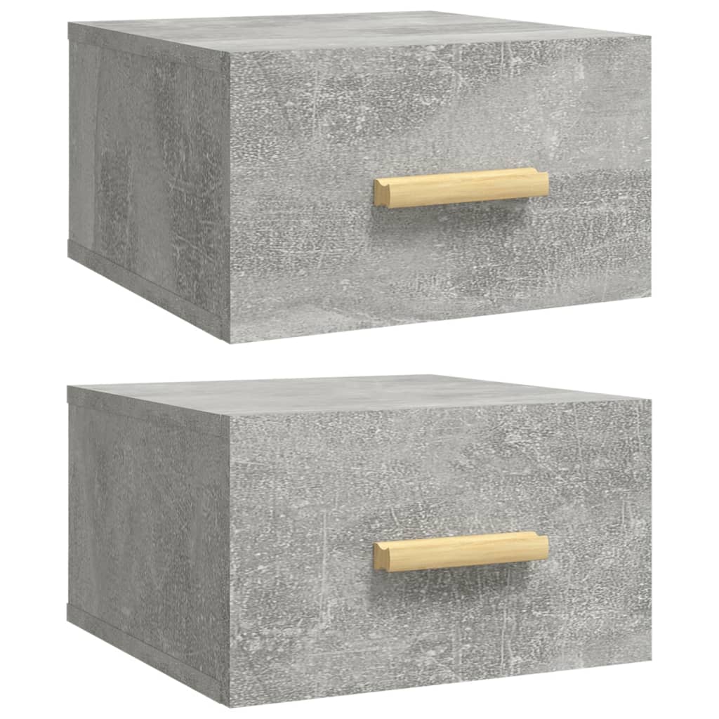 2 Mesitas de Noche de Pared 35 Gris Claro