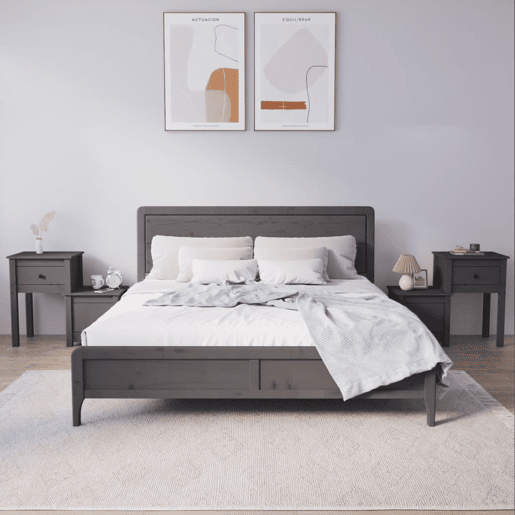 vidaXL Mesas de cabeceira 2 pcs 79,5x38x65,5 cm pinho maciço cinza