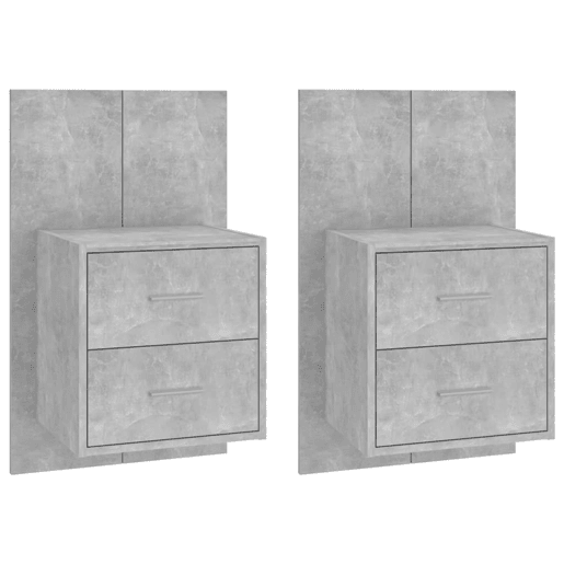 vidaXL Mesas de cabeceira montagem na parede 2 pcs cinzento cimento vidaXL Mesas de cabeceira montagem na parede 2 pcs cinzento cimento