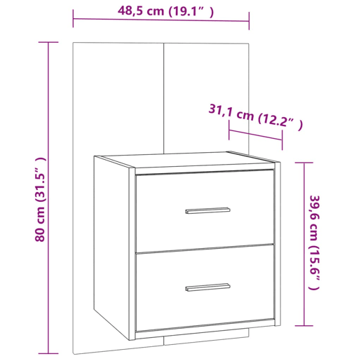vidaXL Mesas de cabeceira montagem na parede 2 pcs cinzento cimento vidaXL Mesas de cabeceira montagem na parede 2 pcs cinzento cimento