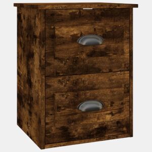 vidaXL Mesa de cabeceira de parede 41,5x36x53 cm carvalho fumado