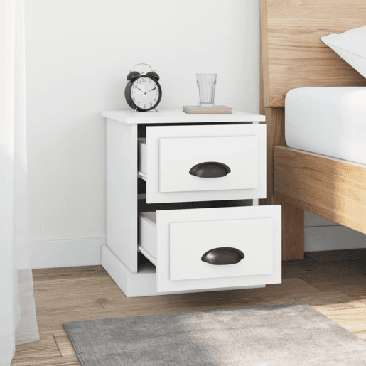 vidaXL Mesa de cabeceira 39x39x47,5 cm derivados de madeira branco vidaXL Mesa de cabeceira 39x39x47,5 cm derivados de madeira branco
