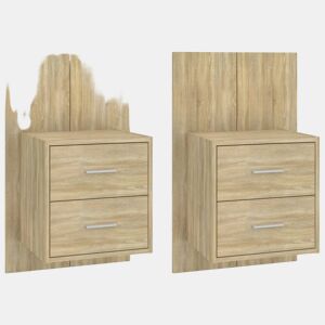 vidaXL Mesas de cabeceira montagem na parede 2 pcs cor carvalho sonoma