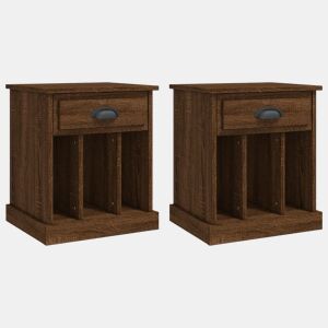 vidaXL Mesas de cabeceira 2 pcs 43x36x50 cm cor carvalho castanho