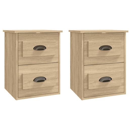 vidaXL Mesas de cabeceira parede 2 pcs 41,5x36x53 cm carvalho sonoma vidaXL Mesas de cabeceira parede 2 pcs 41,5x36x53 cm carvalho sonoma