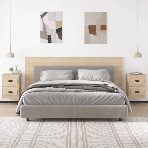 vidaXL Mesas de cabeceira parede 2 pcs 41,5x36x53 cm carvalho sonoma vidaXL Mesas de cabeceira parede 2 pcs 41,5x36x53 cm carvalho sonoma