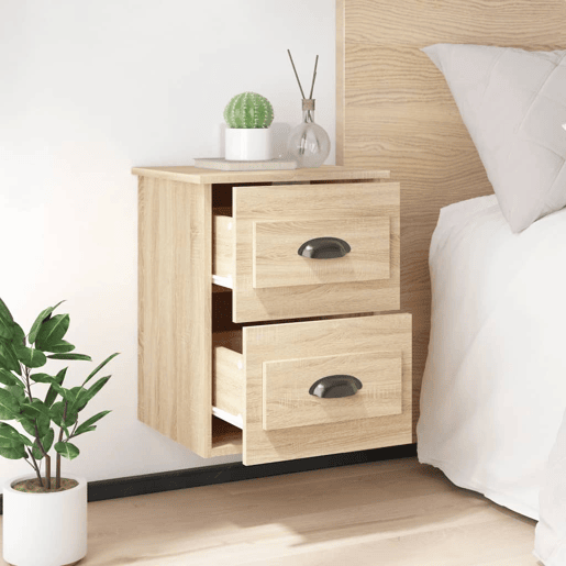 vidaXL Mesas de cabeceira parede 2 pcs 41,5x36x53 cm carvalho sonoma vidaXL Mesas de cabeceira parede 2 pcs 41,5x36x53 cm carvalho sonoma