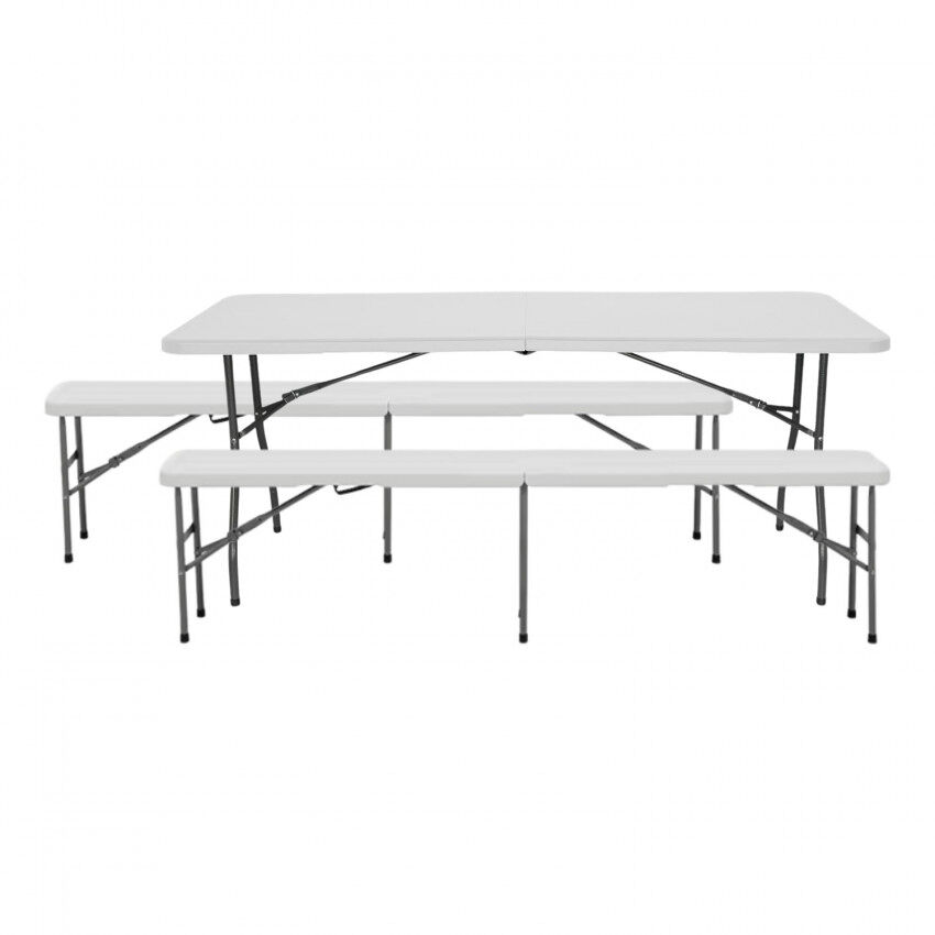 Conjunto Plegable Mesa con 2 Bancos Catering Thinia Home