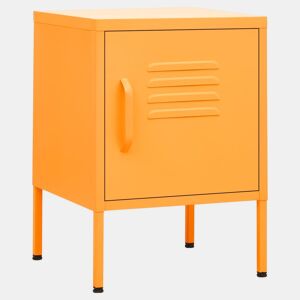 vidaXL Mesa de cabeceira 35x35x51 cm aço amarelo mostarda