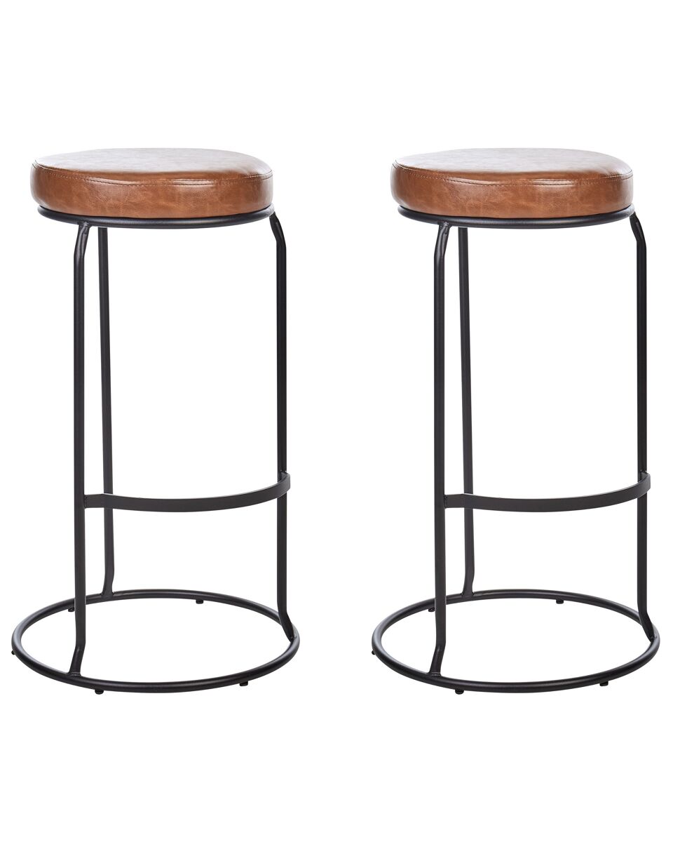 Beliani Silla de bar MILROY Marrón